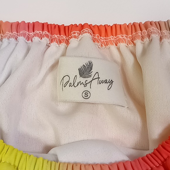 Palms Away Rainbow On/Off Shoulder Cropped Top Size Small - Picture 6 of 12